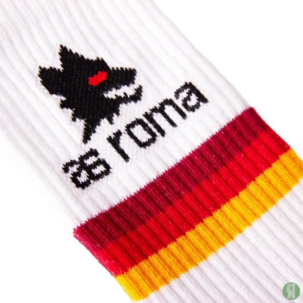 AS Roma Strepen Terry Socks Wit