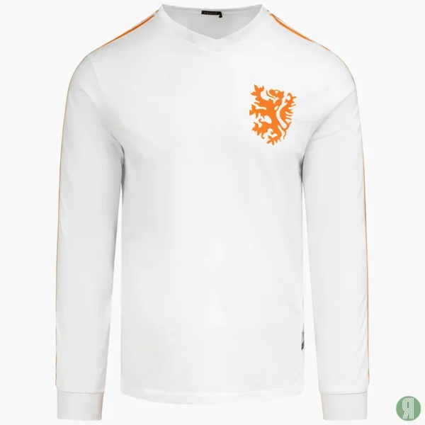 Nederland WK 1974 Cruijff retro voetbalshirt wit ls