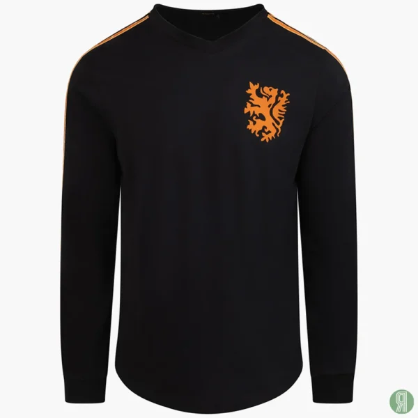 Nederland WK 1974 Cruijff retro voetbalshirt zwart ls