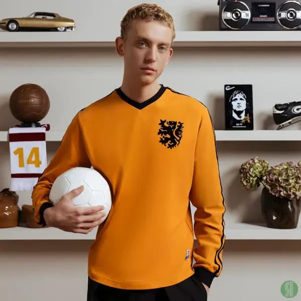 Nederland WK 1974 Cruijff retro voetbalshirt oranje ls