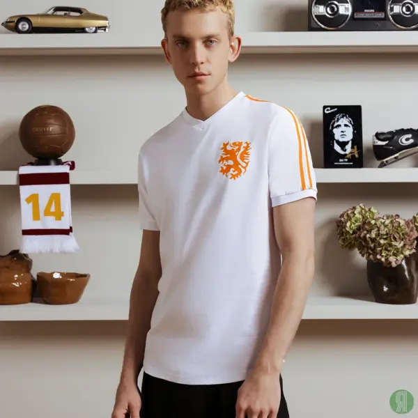 Nederland WK 1974 Cruijff retro voetbalshirt wit